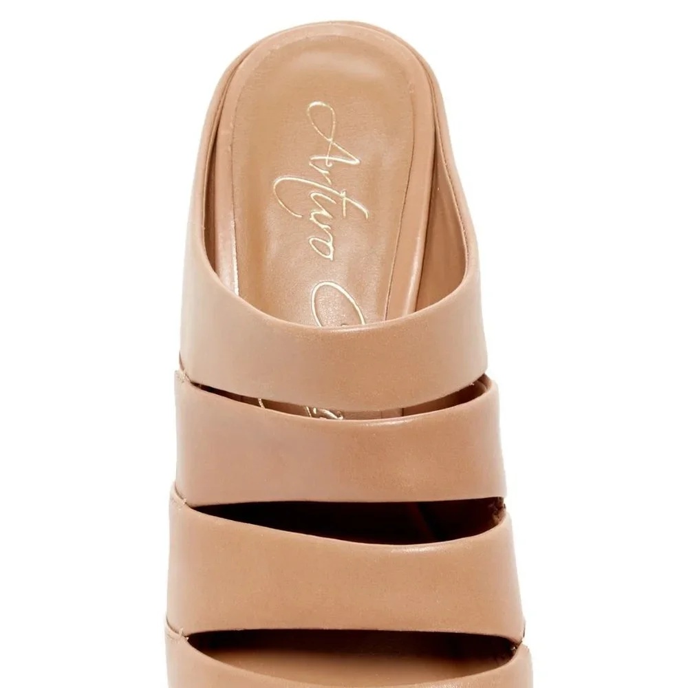 Arturo Chiang New MULES Slip-on Clogs Cut-Out Leather Sandal Women's 10 NWT - Picture 4 of 9